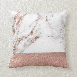 Coussin Marbre d'or et carreau roses d'aluminium