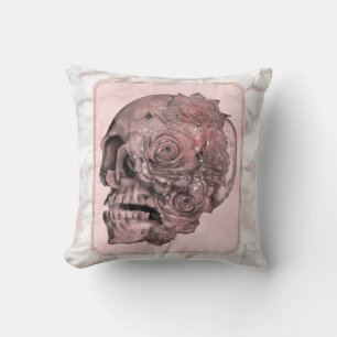 Coussin Marbre Glam Rose Or Rose Crâne