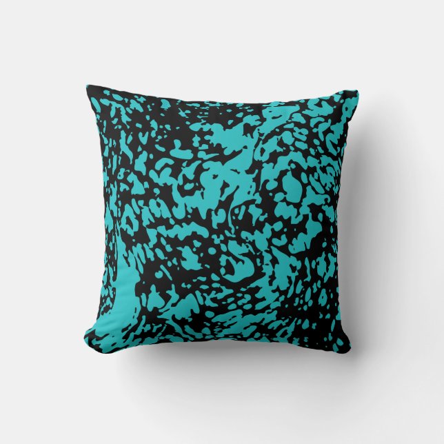 Coussin Marbre Granit Texture Bleu (Recto)