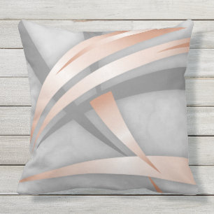 Coussin Marbre gris or rose Art Abstrait