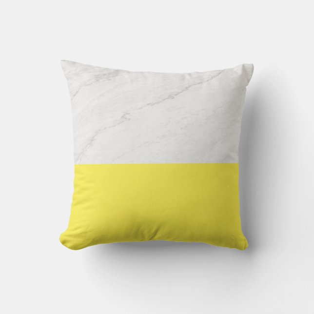 Coussin Marbre jaune citron (Recto)