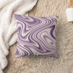 Coussin Marbre Liquide Violet Abstrait