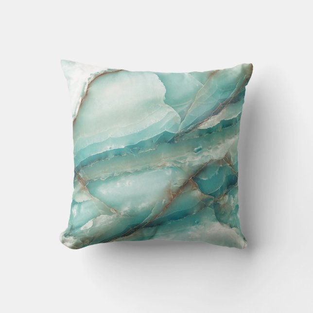 Coussin Marbre Multicolore : Onyx effet verre. (Recto)