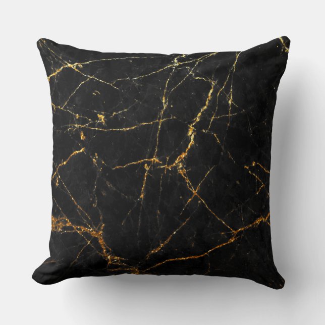 Coussin Marbre noir d'or (Recto)