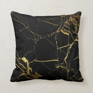 Coussin Marbre noir d'or - carreau