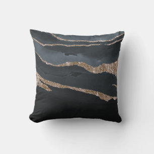 Coussin Marbre noir doré tendance cool