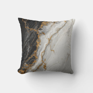 Coussin Marbre noir élégant avec texture or
