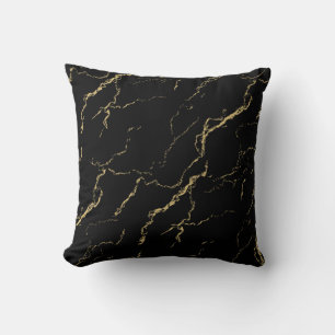 Coussin Marbre noir et or