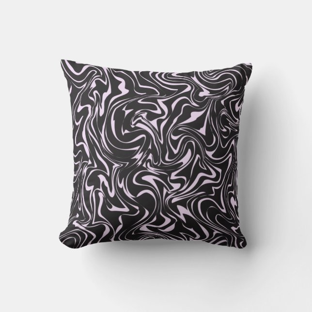 Coussin Marbre noir et rose Motif Abstrait (Recto)