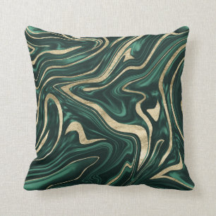Coussin Marbre noir vert émeraude Gold #1 #décoration #a