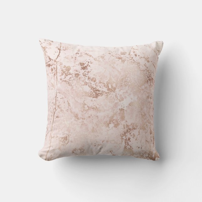 Coussin Marbre rose : arrière - plan de texture dorée. (Recto)