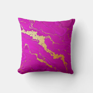 Coussin Marbre rose et or glamour