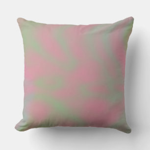 Coussin marbre rose et vert abstrait