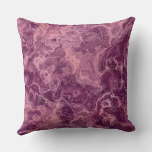 Coussin marbre rose et violet abstrait