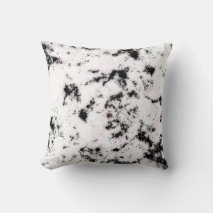Coussin Marbre Rose Noir Blanc Peinture Éclaboussure Abstr