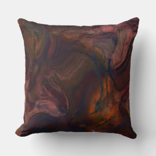 Coussin marbre rouge, bleu, orange et violet abstrait