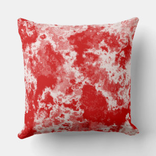 Coussin Marbre rouge et blanc abstrait