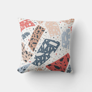Coussin Marbre sol Terrazzo sans couture motif dessinée à