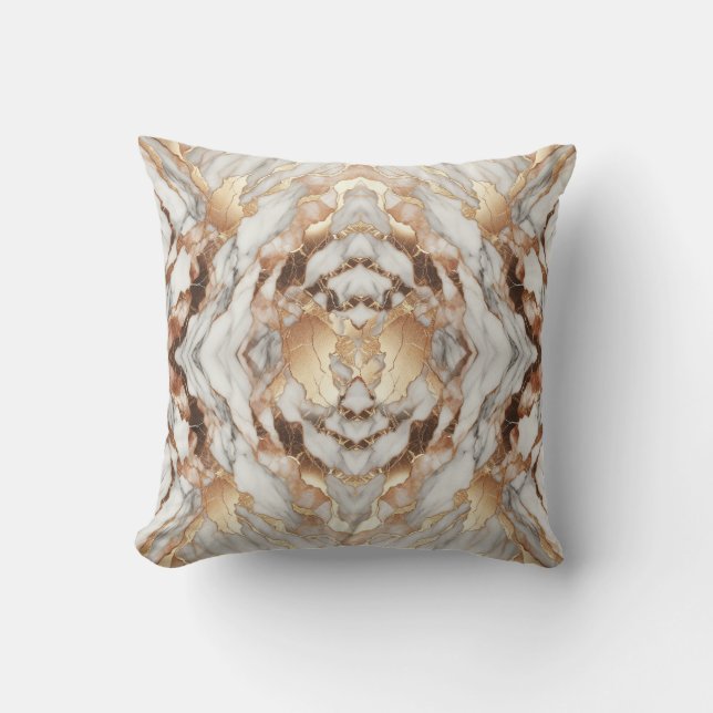 Coussin Marbre Tendance Luxueux Or Rose Glam (Recto)