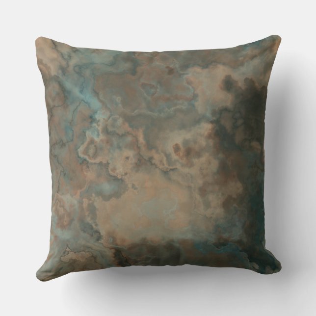 Coussin Marbre turquoise abstrait (Verso)
