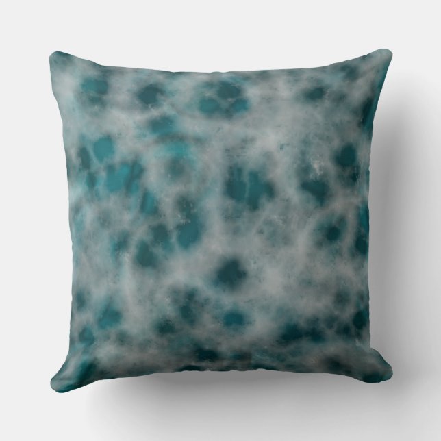 Coussin Marbre turquoise abstrait (Verso)