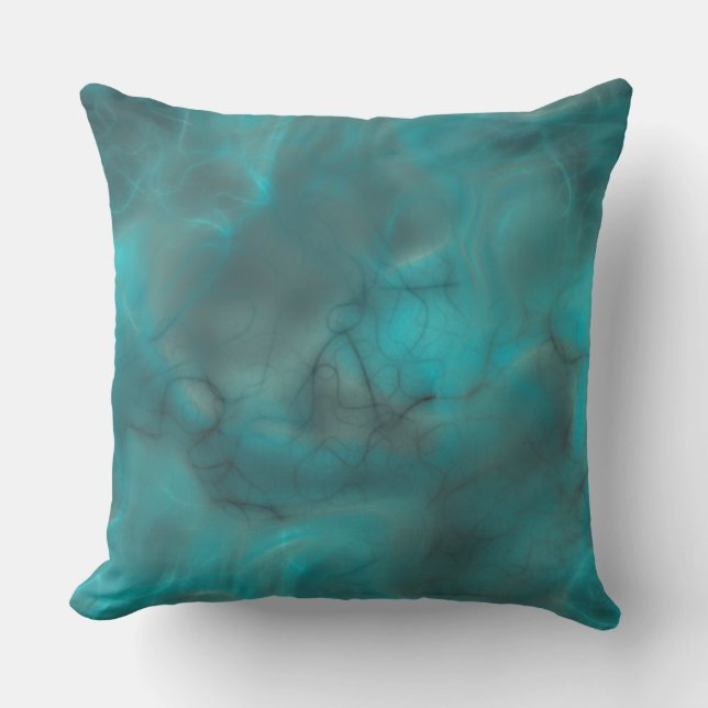 Coussin Marbre turquoise et gris abstrait (Recto)