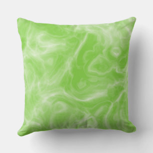 Coussin marbre vert et blanc abstrait