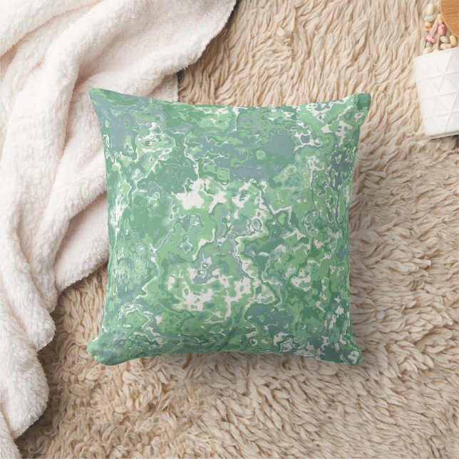 Coussin Marbre Vert Monochrome (Couverture)