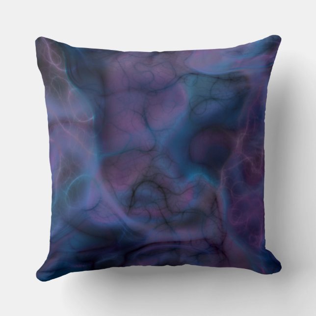 Coussin marbre violet et bleu abstrait (Verso)