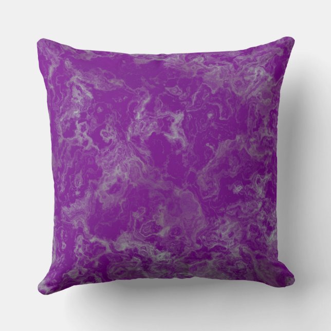 Coussin marbre violet et bleu abstrait (Verso)
