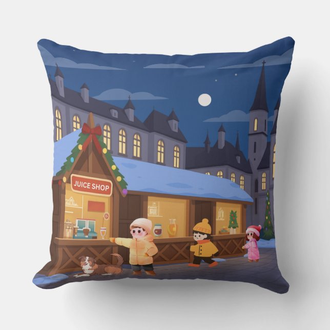 Coussin Marché au Clair de Lune (Recto)