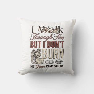 Coussin Marche chrétienne à travers le feu vintage