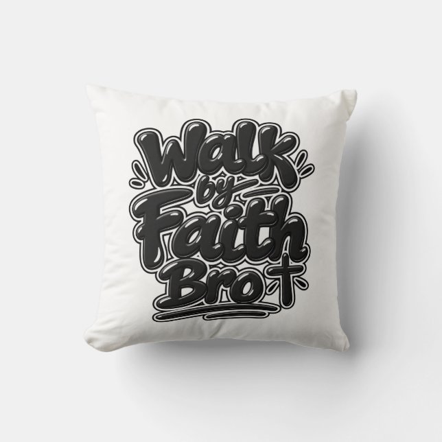 Coussin Marche par la foi Frère (Recto)