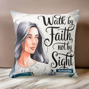 Coussin Marche personnalisée par la foi chrétienne femmes