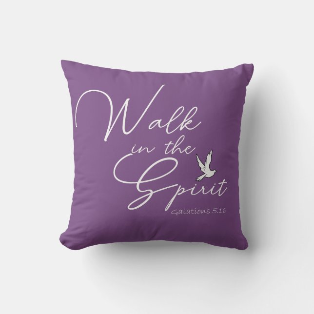 Coussin Marche violette dans l'esprit Bible Verse (Recto)