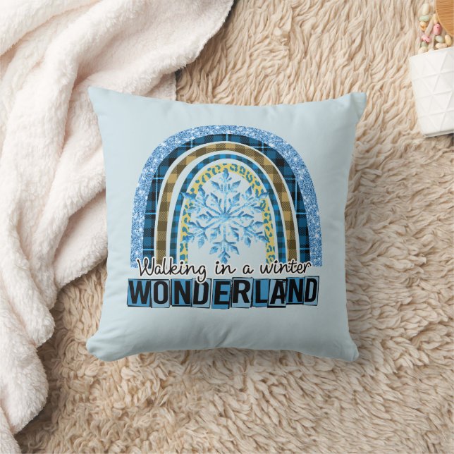 Coussin Marcher dans une Wonderland d'hiver | Blue Rainbow (Couverture)