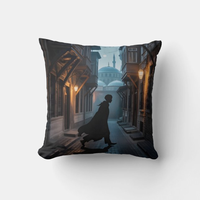 Coussin Marcheur d'Ombre dans les Rues d'Istanbul (Recto)