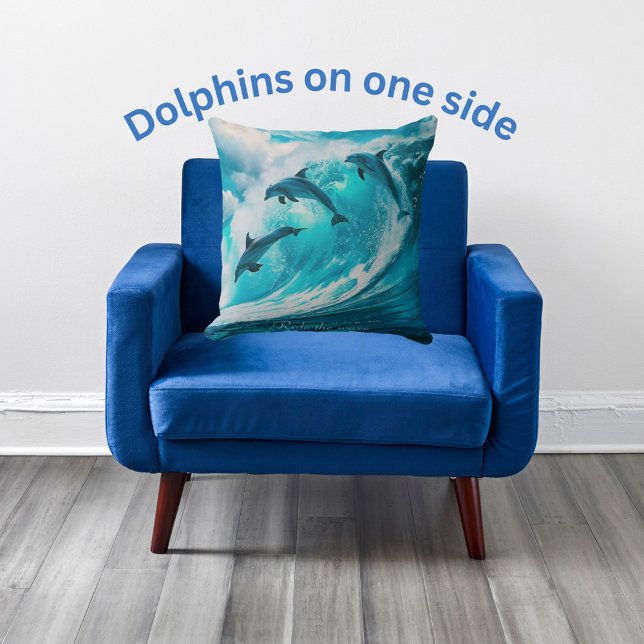 Coussin Marchez la vague, dauphins (Créateur téléchargé)