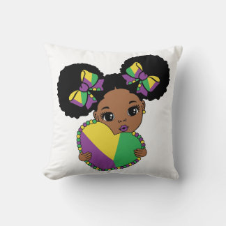 Coussin Mardi Gras Baby Girl Holt Heart