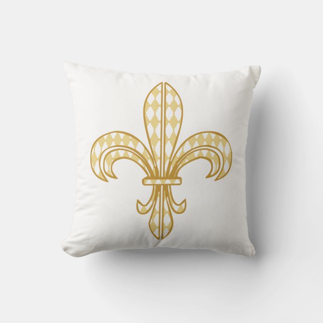 Coussin Mardi gras Harlequin Fleur De Lis (Recto)