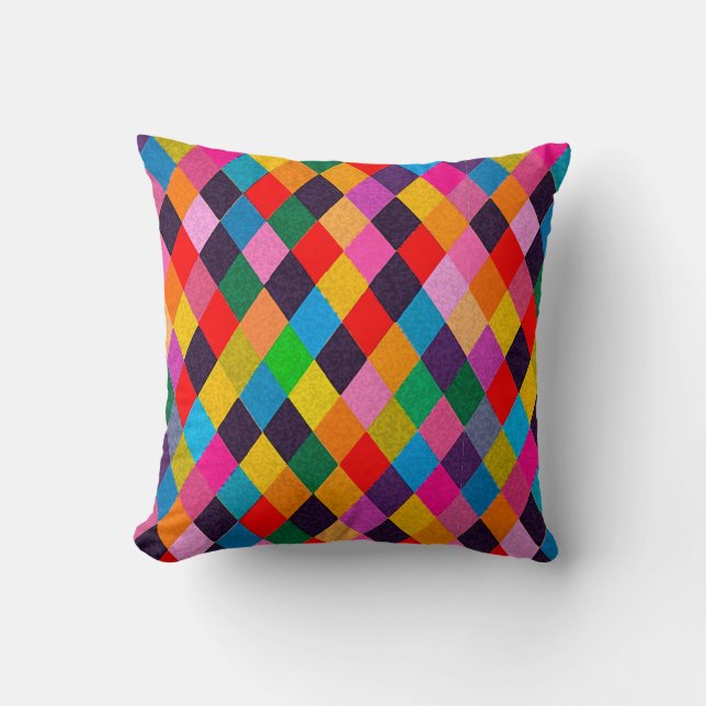 Coussin MARDI GRAS HARLEQUIN MOTIF coloré Rhombi (Recto)