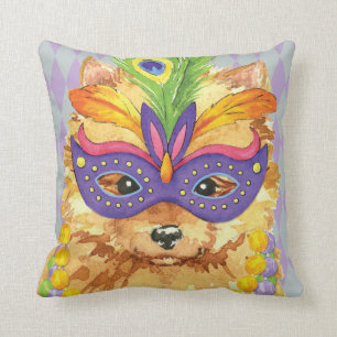 Coussin Mardi gras Pomeranian