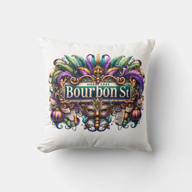 Coussin Mardi Gras Throw Pillow (Recto)