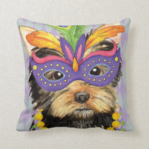 Coussin Mardi gras Yorkie