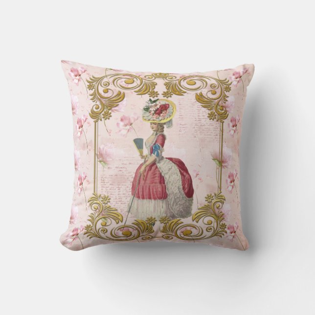 Coussin Mare Antoinette Floral Pillow pink クッションC (Recto)