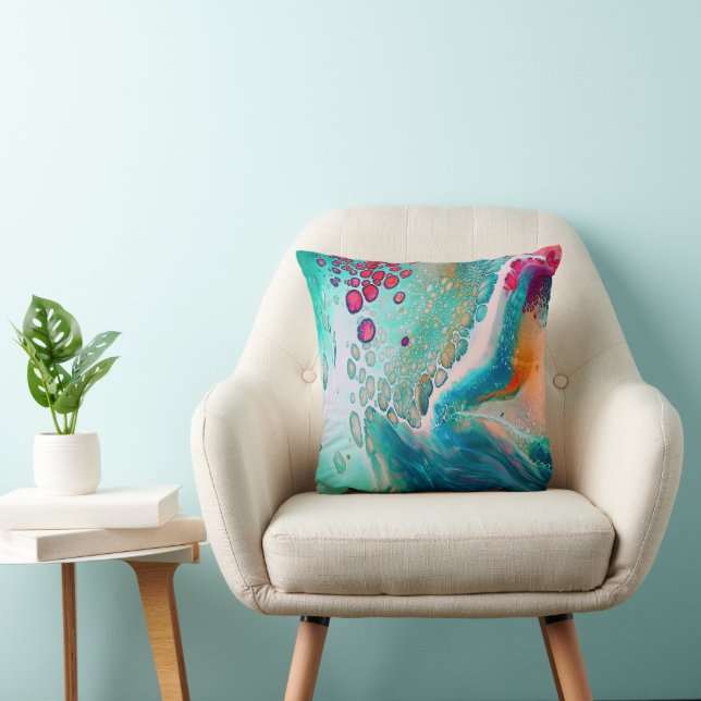 Coussin Marées électriques de couleur marbre (Chaise)