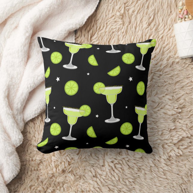 Coussin Margarita Cocktail vert noir (Couverture)