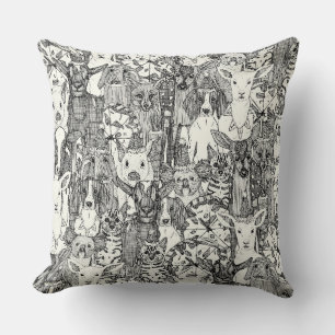 Coussin margherita menagerie pizza fête noir