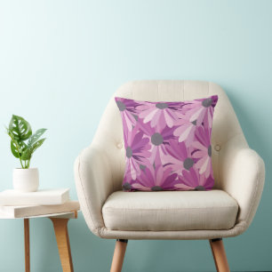 Coussin Marguerite africaine fleur violette