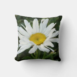 Coussin marguerite blanc moderne